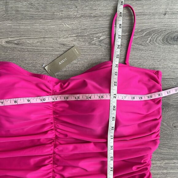J.CREW Ruched Sweetheart One Piece Swimsuit Size 22/3X Radiant Fuchsia Pink NWT - Picture 8 of 9